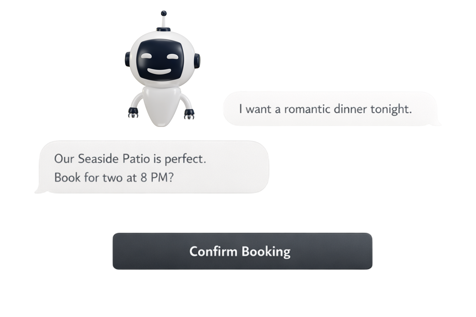 AI Chatbot recommending a restaurant