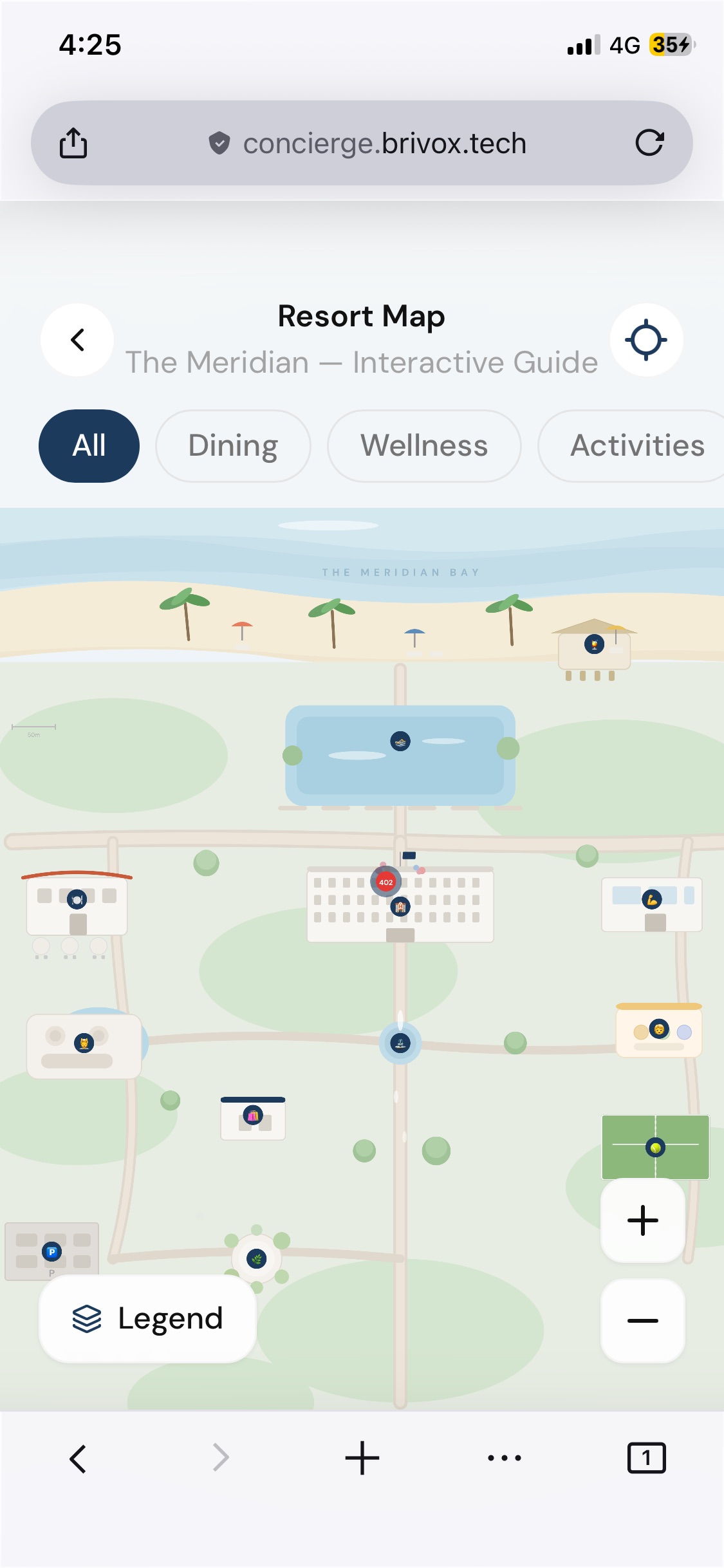Resort map screen